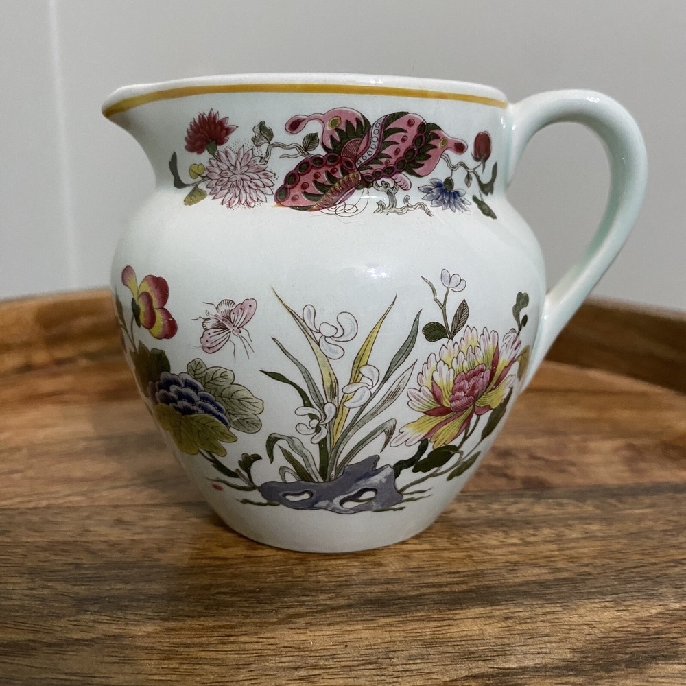 Adams Calyx Ceramic‎ Ming Jade Creamer Pitcher Vintage Victorian Floral